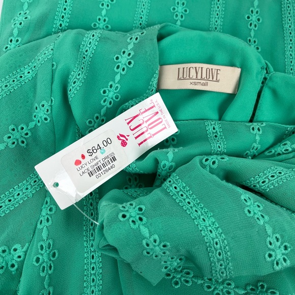 NWT Lucy Love Lace Shift Dress Jade Mint Green Easter Spring Cocktail Party - Picture 3 of 3